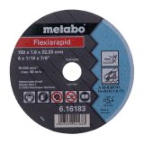 Vinkelsliber METABO W 18 LTX 150 QUICK (600404650) + metaBOX 165 L-kuffert Grn, Sort #13