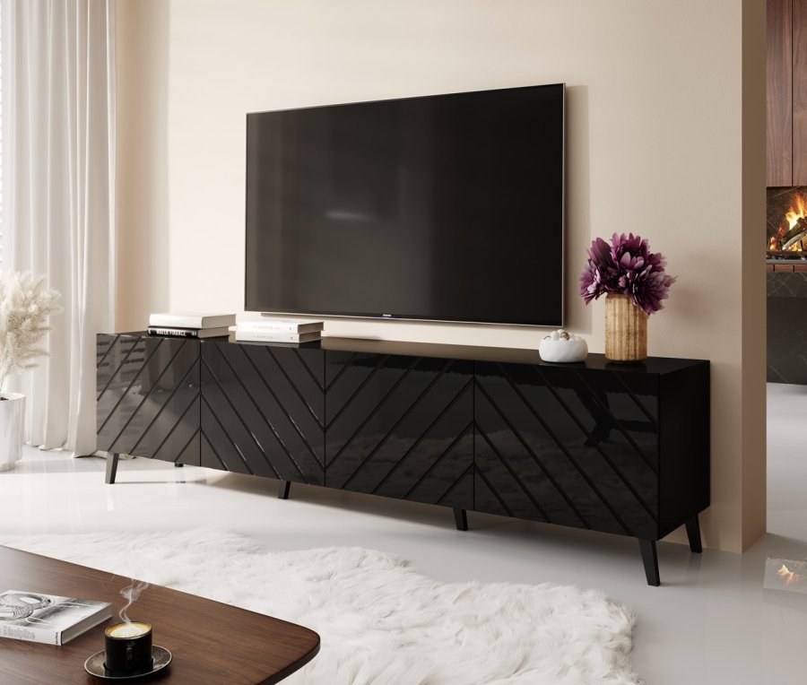RTV-skab ABETO 200x42x52 sort blankt #3
