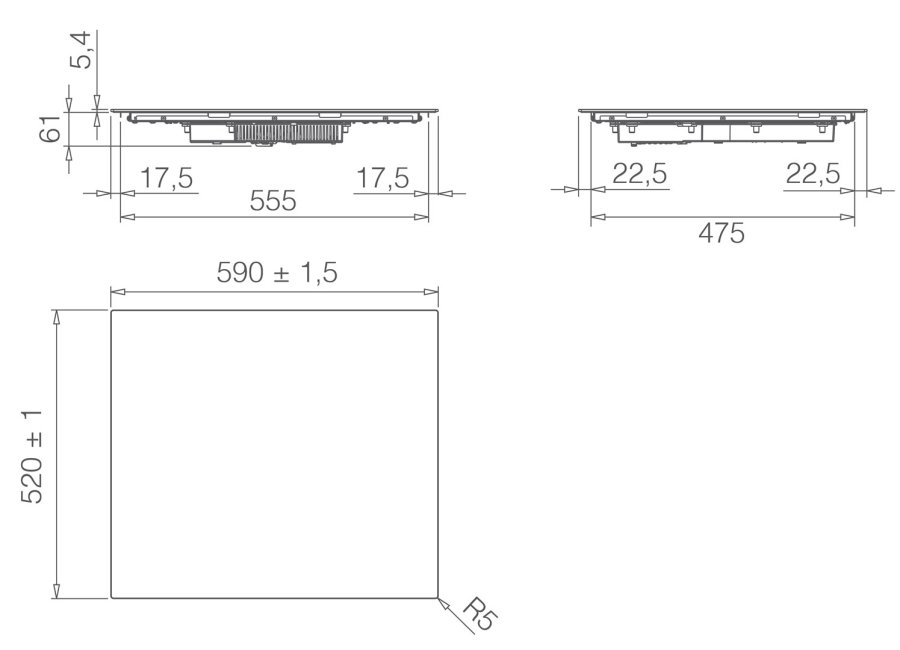 Elica Primis 604 Plus Sort Indbygget 60 cm Zone induktionskogeplade 4 zone(s) #2