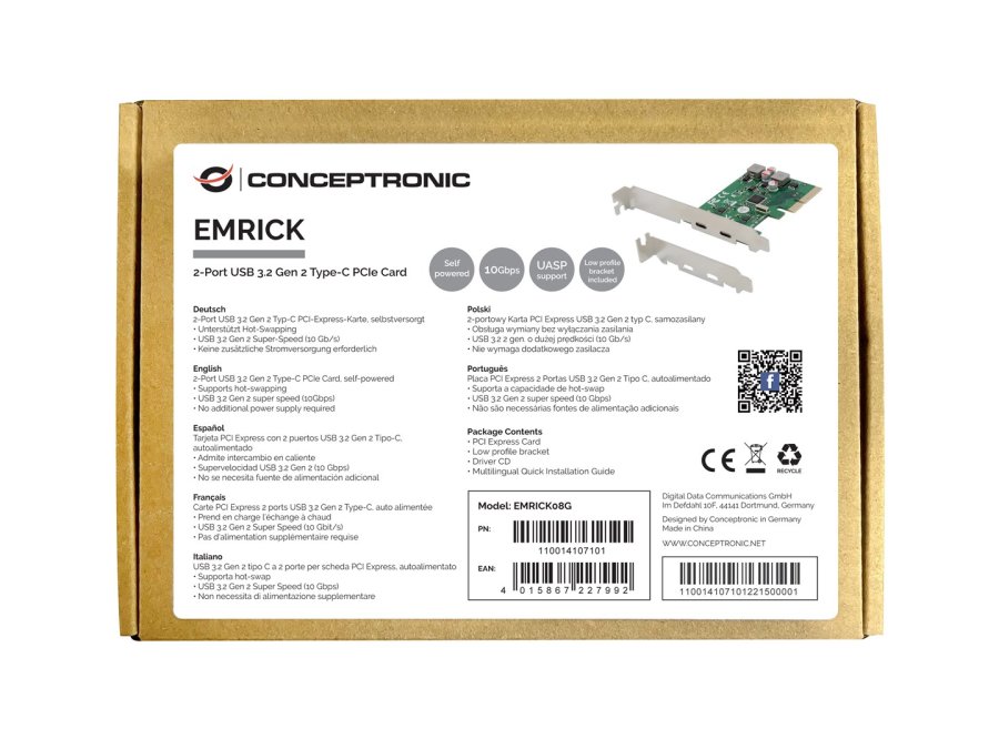 Conceptronic EMRICK08G interface-kort/adapter Intern USB 3.2 Gen 2 (3.1 Gen 2) #3
