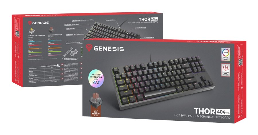 GENESIS Thor 404 TKL tastatur Spil USB QWERTY US engelsk Sort #3