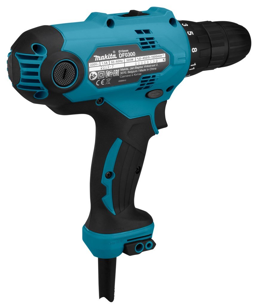 Makita DF0300 bor 1500 rpm Nglefri 1,2 kg Sort, Bl #46
