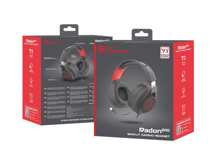 GENESIS Radon 610 Headset Ledningsfrt Spil USB Type-A Sort, Rd #7