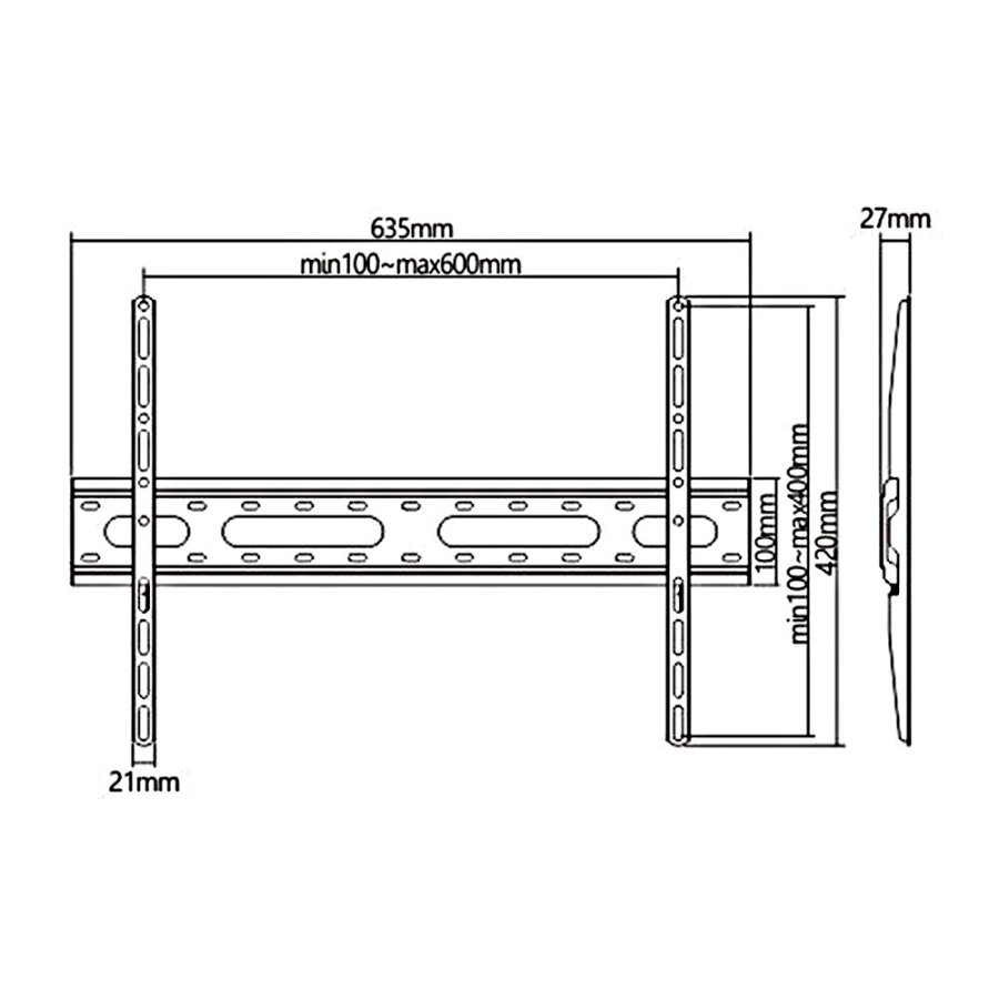 konomisk TV-holder Maclean, max VESA 600x400, 37-70