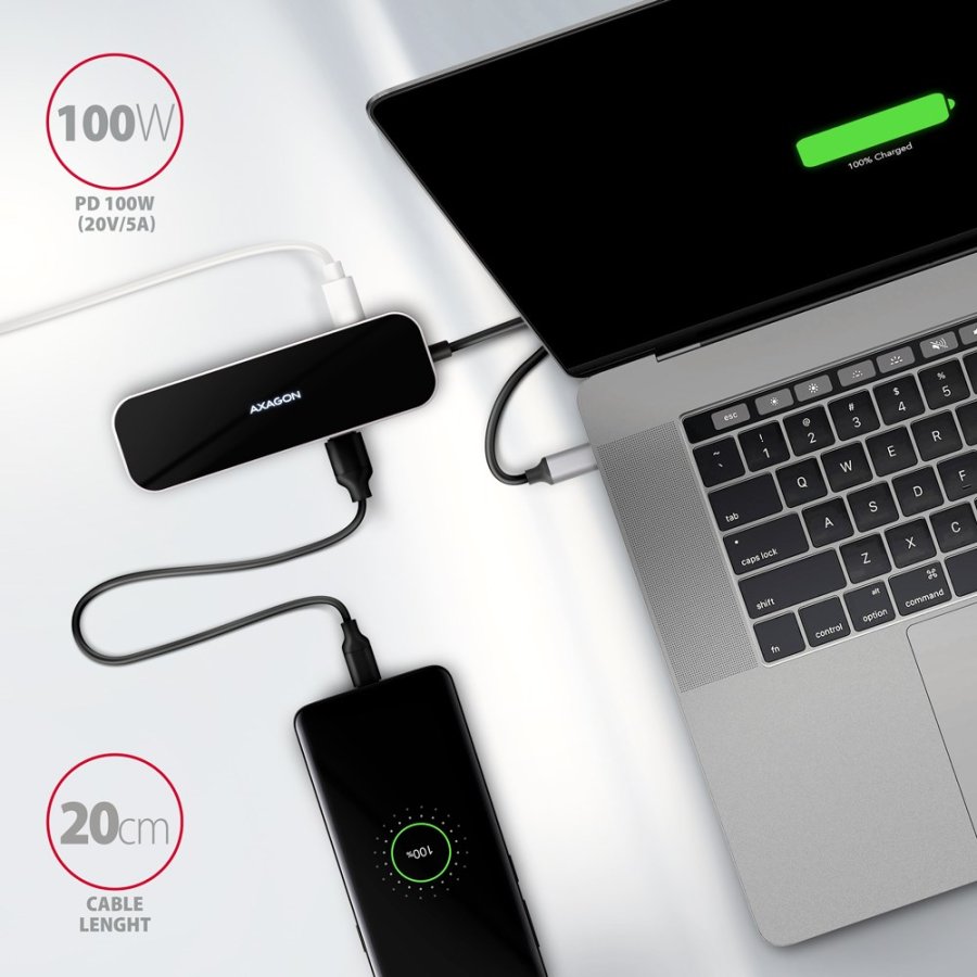 Axagon HMC-6H4A dockingstation Ledningsf�rt USB 3.2 Gen 1 (3.1 Gen 1) Type-C Sort, Gr� #5