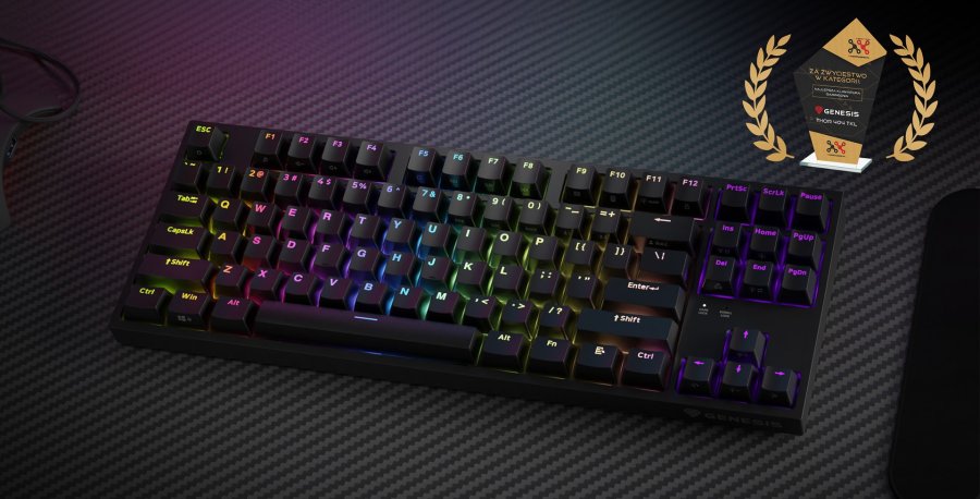 GENESIS Thor 404 TKL tastatur Spil USB QWERTY US International Sort #15