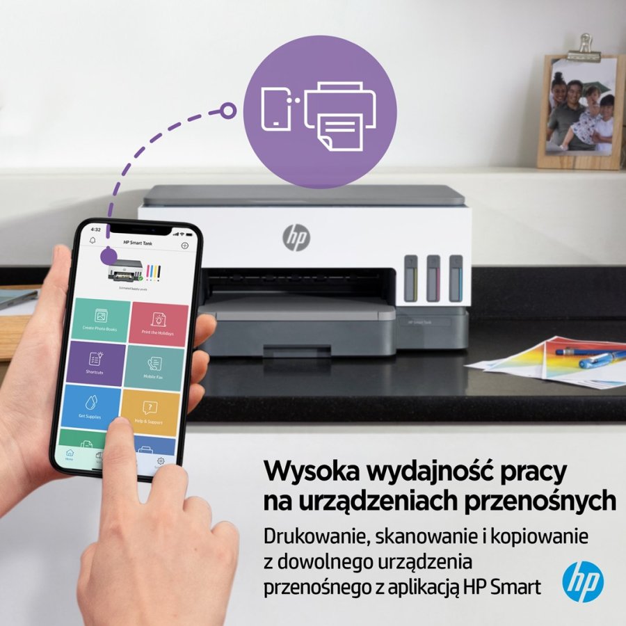 HP Smart Tank 720 All-in-One Termisk inkjet A4 4800 x 1200 dpi 15 sider pr. minut Wi-Fi #4