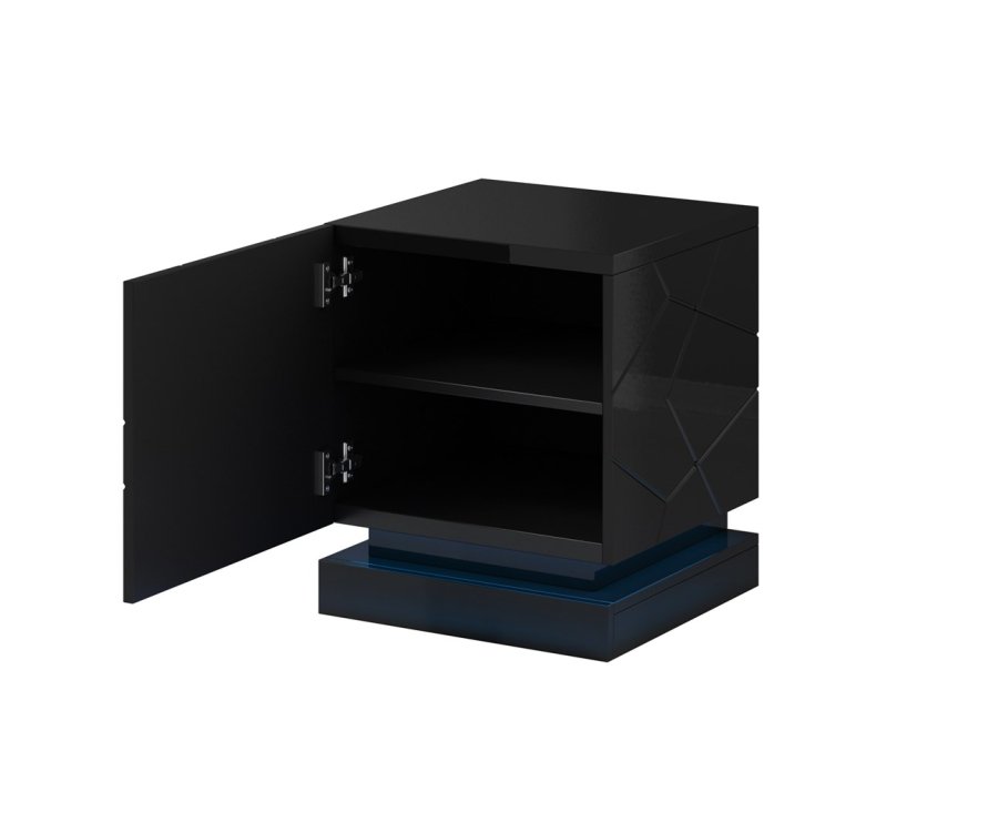 QIU sengebord 2 stk. 46x41,5x53 cm sort hjglans/sort hjglans #2