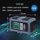 Qoltec 52488 Intelligent mikroprocessorbaseret oplader med batteritester og reparationsfunktion 12V | 6A | LCD | Batterioplader til AGM LiFePO4 GEL batterier #6