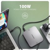 Axagon HMC-UFO USB-C Hub M.2 SATA/NVMe 1 Gbit/s Ethernet 384 kHz Audio Ledningsfrt USB 3.2 Gen 2 (3.1 Gen 2) Type-C Sort #11
