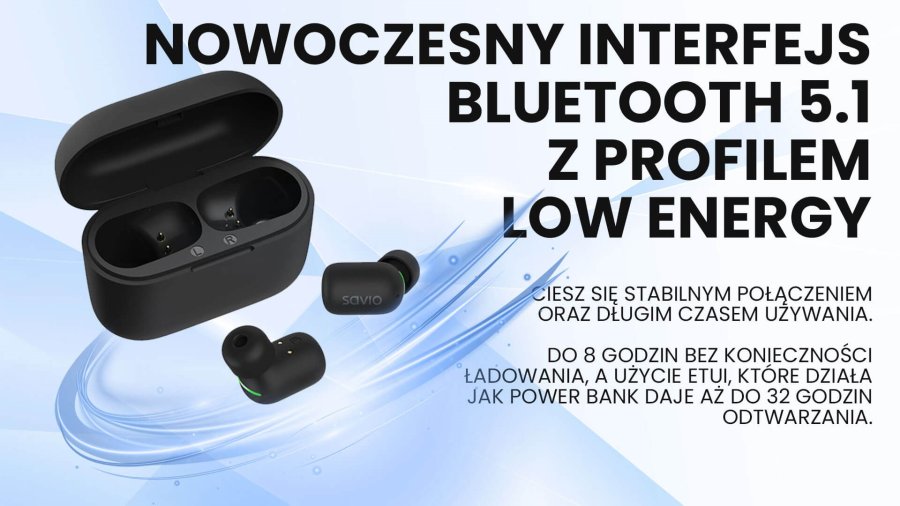Bluetooth hovedtelefoner Savio TWS-09 Sort #2