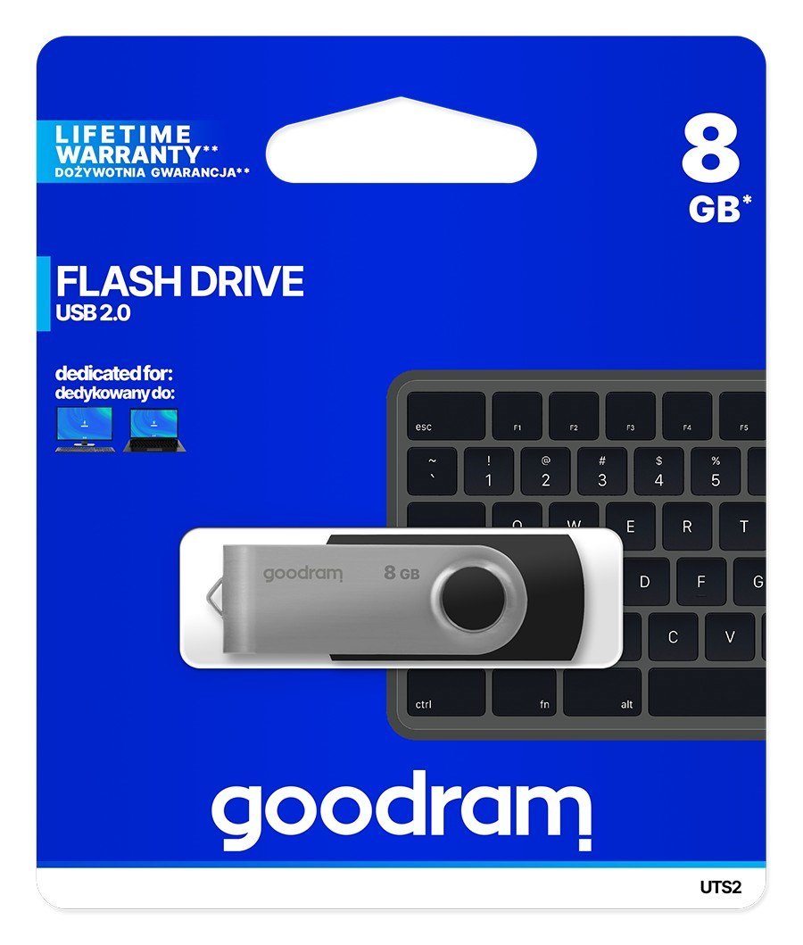 Goodram UTS2 USB-ngle 8 GB USB Type-A 2.0 Sort, Slv #5