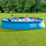 Intex 26166 swimmingpool til over jorden Oppustelig pool Rund 12430 L Bl #9