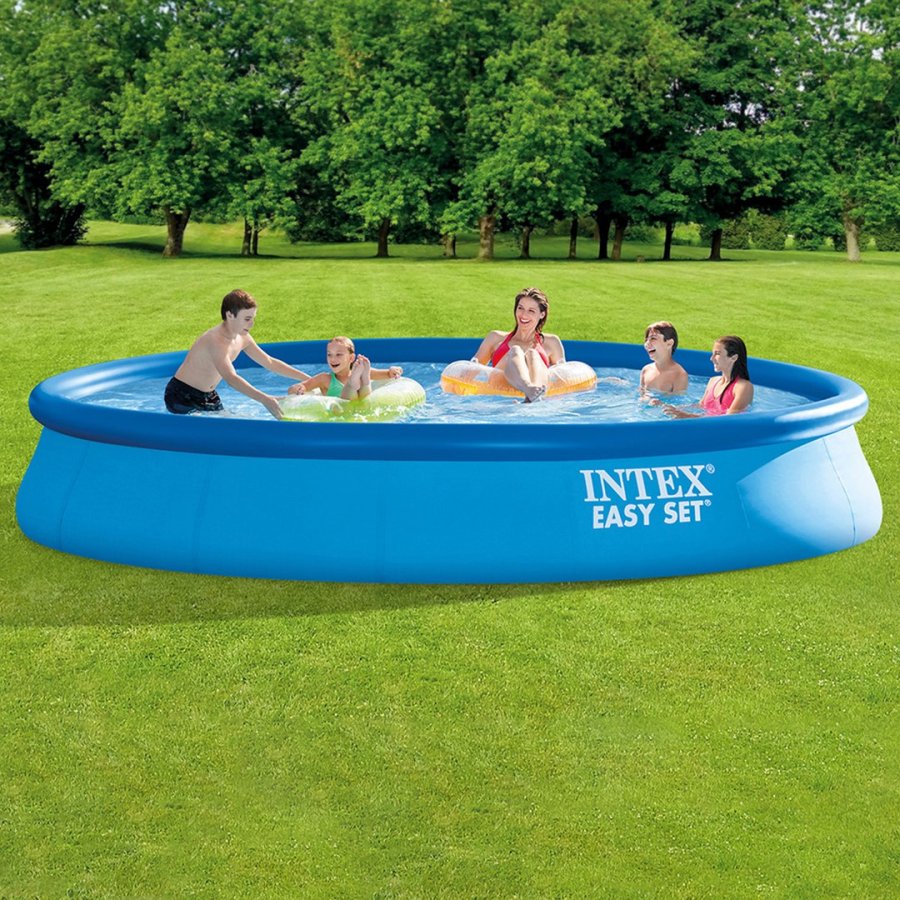 Intex 26166 swimmingpool til over jorden Oppustelig pool Rund 12430 L Bl #9