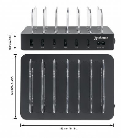 Manhattan 102254 ladestation organisator Sort #6