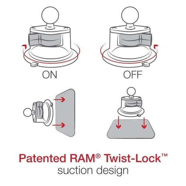 RAM Mounts RAM-B-224-1U Sugekop til rude/instrumentbr�t Sort #11