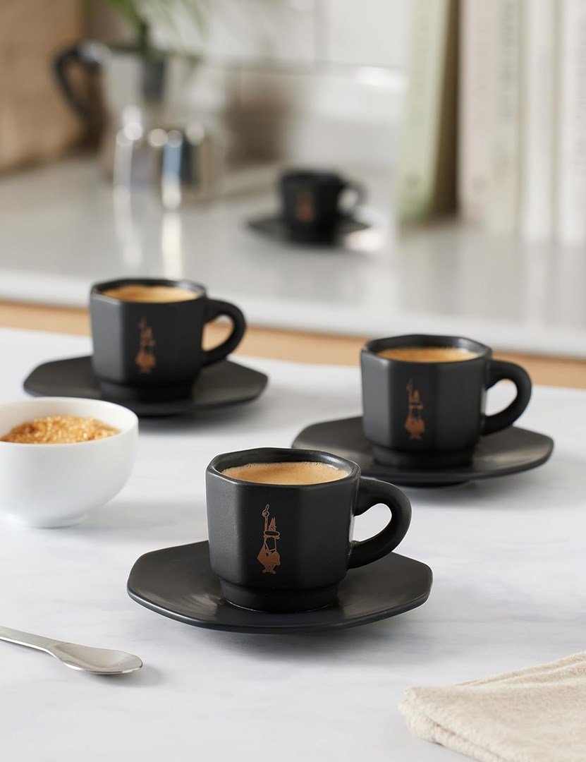 St med 4 kopper BIALETTI PERFETTO MOKA Porceln 4x 75 ml Sort #4