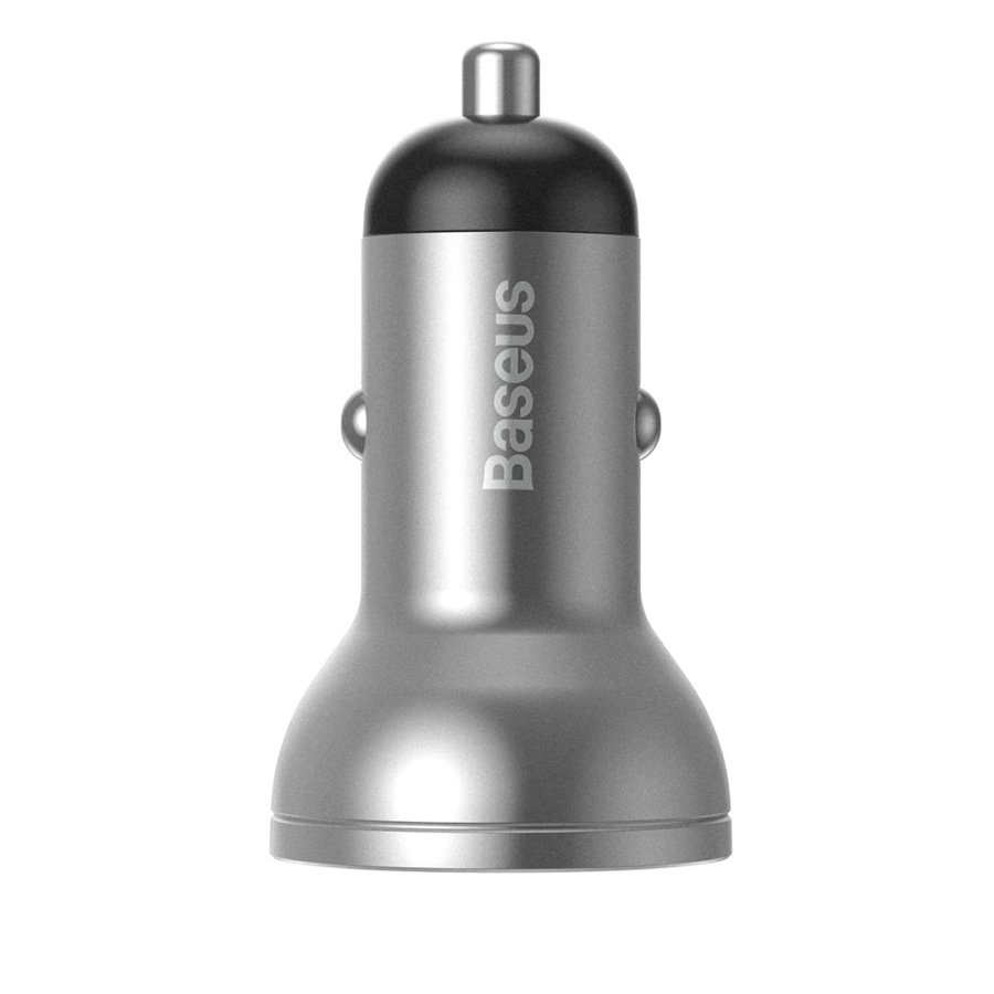 Baseus biloplader med display, 2x USB, 4,8A, 24W (slv) #4
