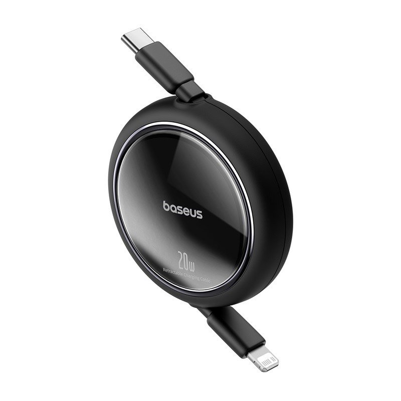 Baseus Free2Pull Udvideligt USB C til iP Ligtning hurtigopladningskabel 1 m 20 W Sort #2