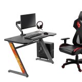 NanoRS RS120 Gaming Computer Desk, Modern Design, Light and Stable ( 50kg max load), Black & Orange, #5