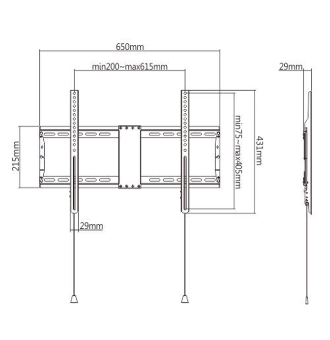 Gembird WM-80F-01 tv-beslag 2,03 m (80