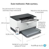 HP LaserJet HP M209dwe Printer, Sort og hvid, Printer til Sm kontorer, Print, Trdls forbindelse; HP+; Kompatibel med HP Instant ink; Tosidet print; JetIntelligence-patron; #7