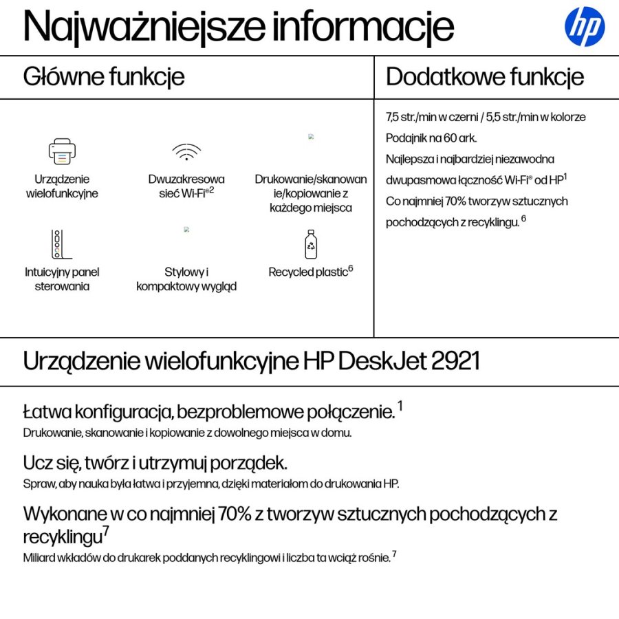 HP DeskJet 2921 Tr�dl�st All-in-One Farve Printer #12