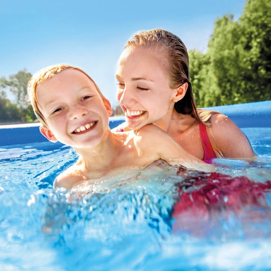Intex 26166 swimmingpool til over jorden Oppustelig pool Rund 12430 L Bl #10