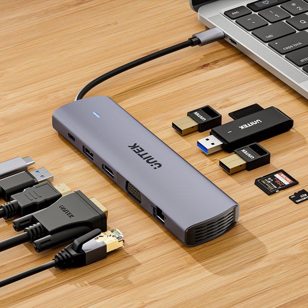 UNITEK D1113BGY01 interface hub 2 x USB 3.2 Gen 2 (3.1 Gen 2) Type-C 1000 Mbit/s Gr� #4