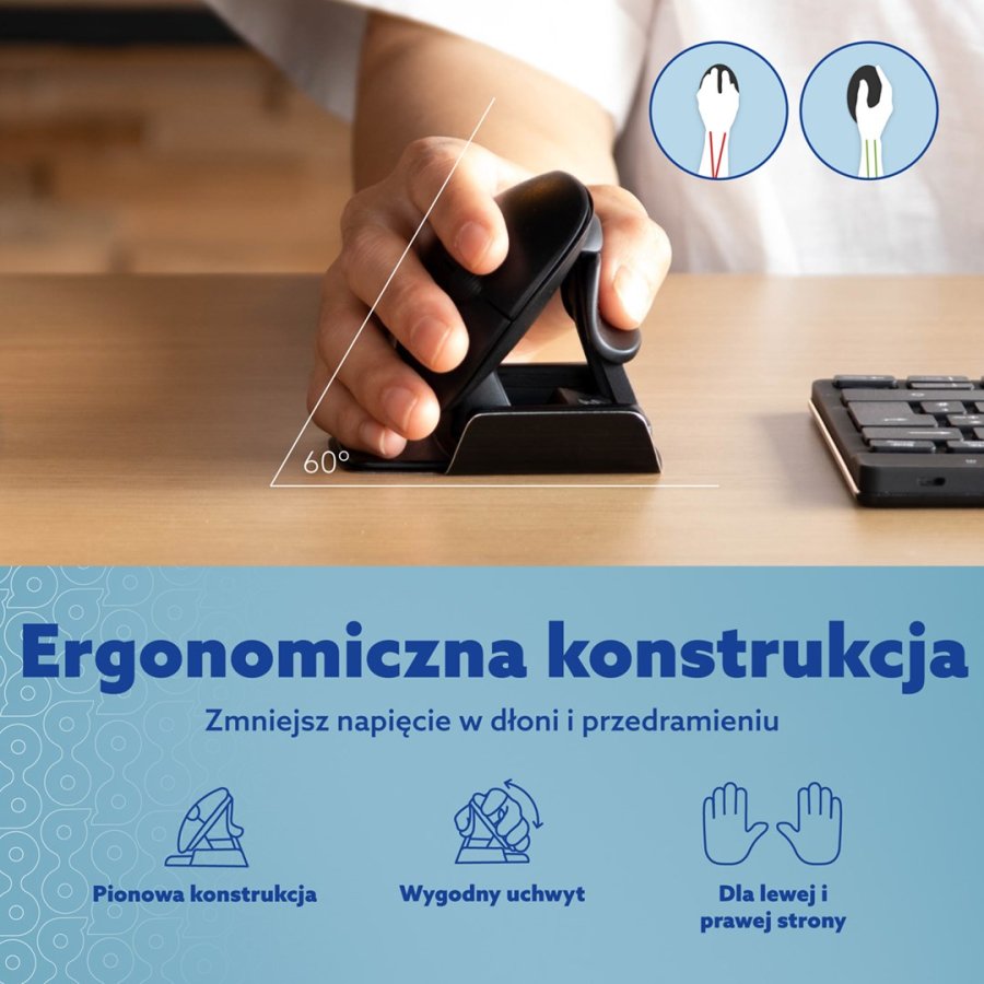 R-Go Tools RGOTWBMWLBL mus Kontor Ambidextrous Bluetooth + USB Type-A Optisk 2400 dpi #16