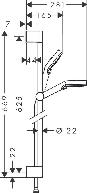 Hansgrohe Crometta brusesystem Krom, Hvid #3