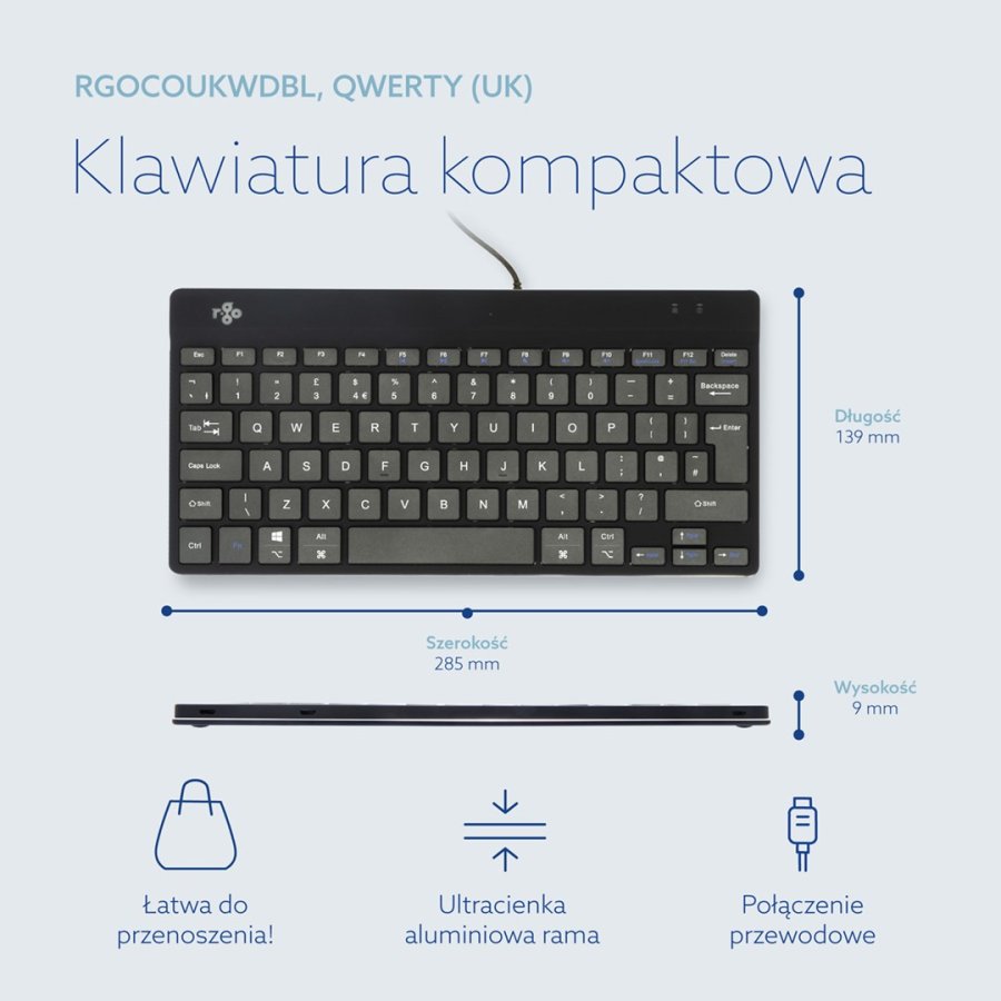 R-Go Tools Ergonomisch toetsenbord R-Go Compact Break, compact toetsenbord met pauzesoftware, QWERTY (UK), bedraad, zwart #10