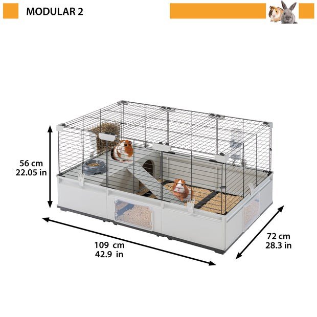 FERPLAST Modular 2 - bur til kanin og marsvin - 109 x 72 x 56cm #2