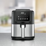 Rommelsbacher FRH 1500 frituregryde Enkelt 5 L Enkeltst�ende 1500 W Varmluftsteger Sort, Rustfrit st�l #4