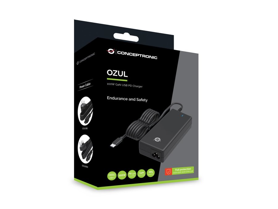 Conceptronic OZUL03BUK str�madapter og vekselret Indend�rs 100 W Sort #4