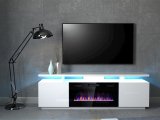 RTV EVA-skab med elektrisk pejs 180x40x52 cm hvid/blank hvid #5