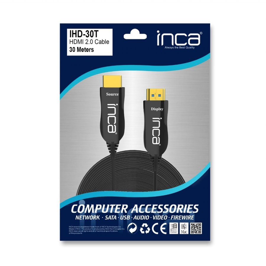 Inca IHD-30T HDMI-kabel 30 m HDMI Type A (Standard) Sort #10