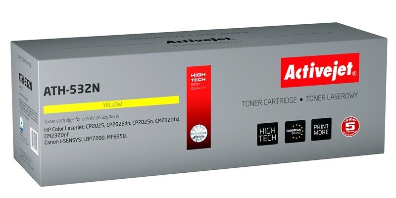 Activejet ATH-532N (erstatning HP 304A CC532A, Canon CRG-718Y; Supreme; 3200 sider; gul) #1