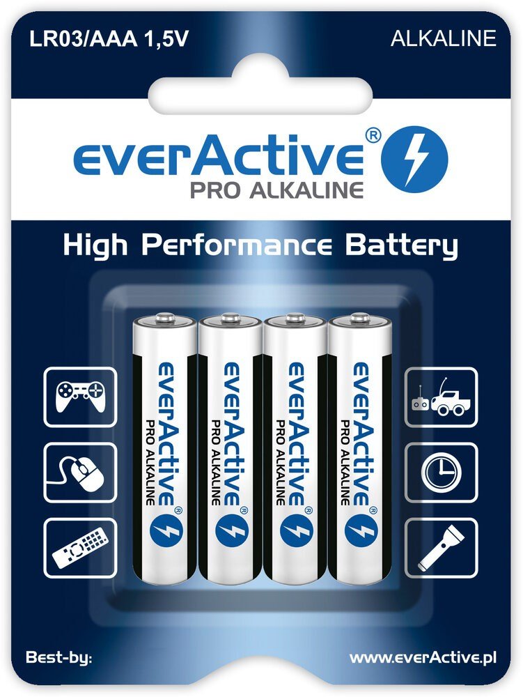 EverActive Pro Alkaline batterier LR6 AA - blister med 4 stk. #1