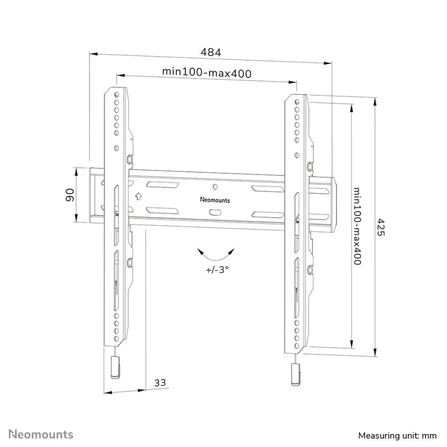 Neomounts WL30S-850BL14 tv-beslag 190,5 cm (75