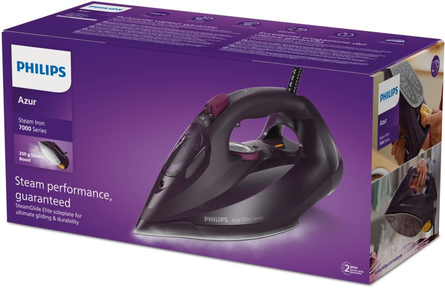 Philips 7000 series DST7061/30 strygejern Dampstrygejern SteamGlide Elite-strygesl 3000 W Lilla #3