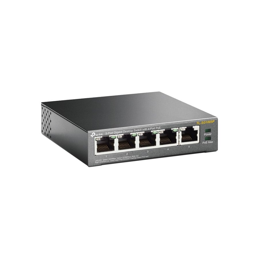 TP-Link TL-SG1005P Ikke administreret Gigabit Ethernet (10/100/1000) Str�m over Ethernet (PoE) Sort #2