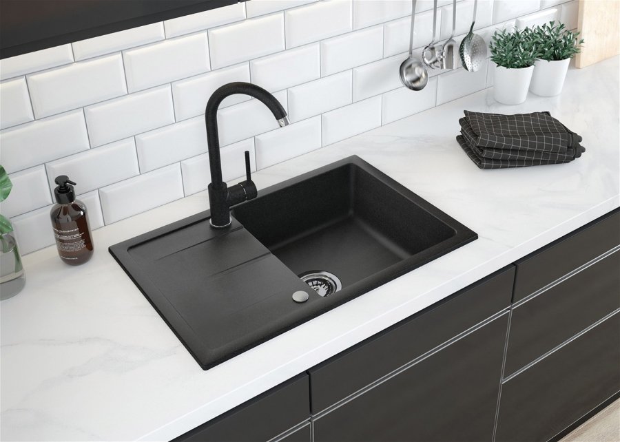 Vask DEANTE Leda (ZRD_2113) granit, 1-kammer 67x44 cm #7