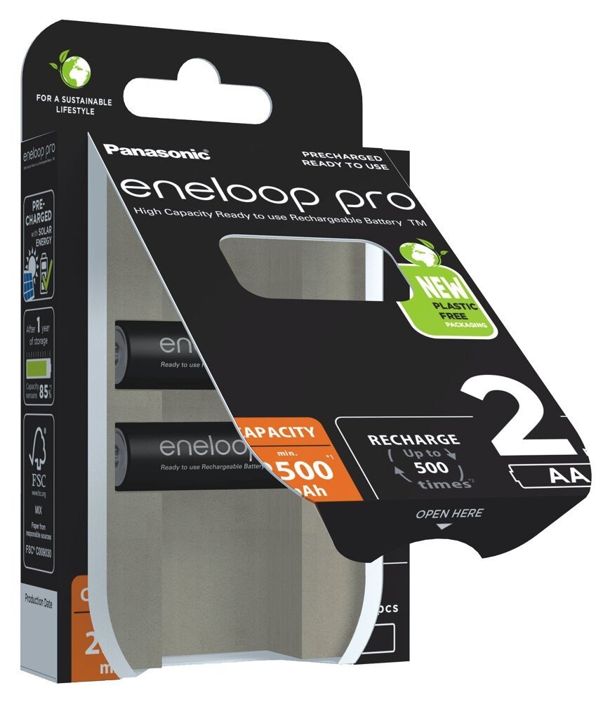 Genopladelige batterier PANASONIC ENELOOP PRO AA 2500 mAh 2 szt (BK-3HCDE/2CP) #2