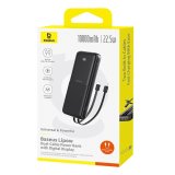 Baseus Lipow Powerbank med dobbelt indbygget kabel og display 10000 mAh 22,5 W Sort #8