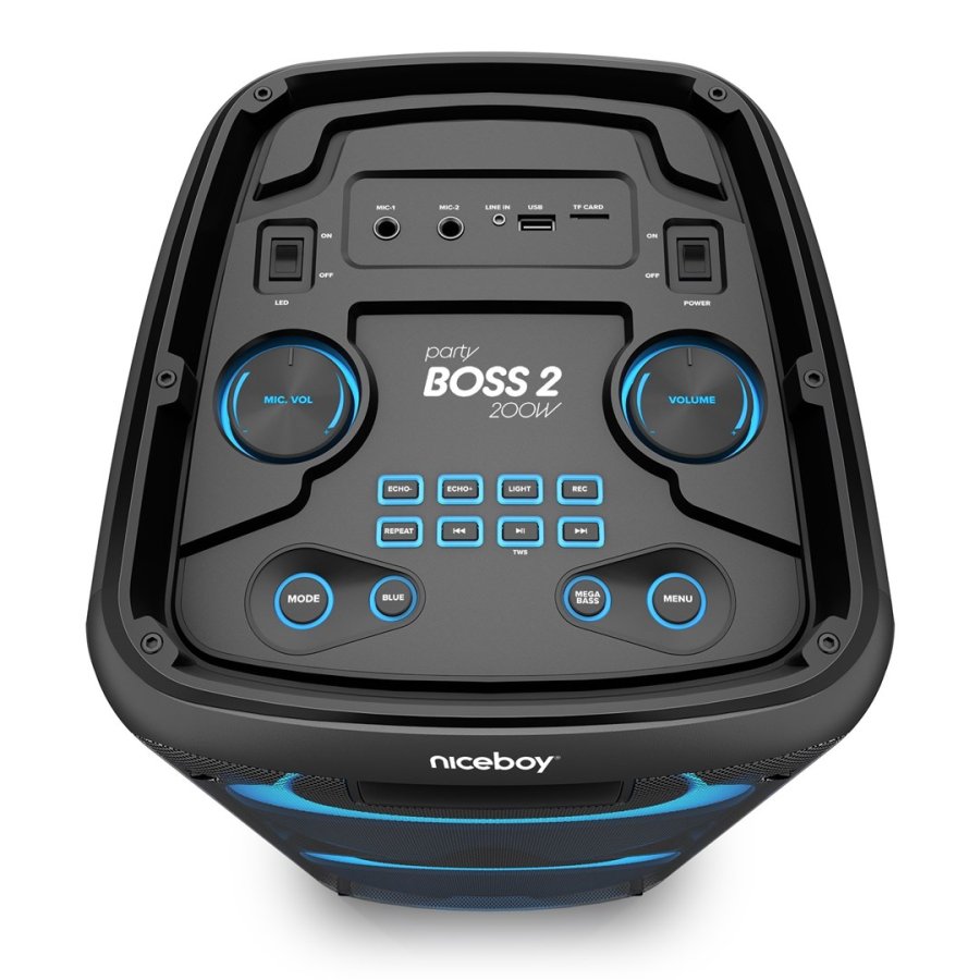 Niceboy PARTY Boss 2 (200W) B�rbar mono h�jttaler Sort #7