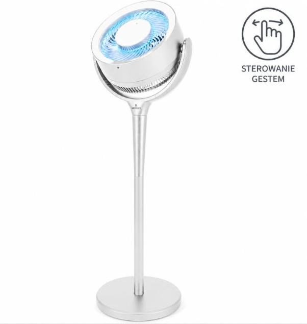 Gestusstyret ventilator MPM HL-WP-03, 12-trins luftstr�msregulering, digitalt LED-display, fjernbetjening, effekt 24 W, hvid #1