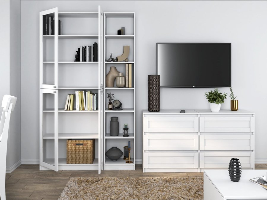 Topeshop W40 PAFOS BIA glasskab Hvid #3