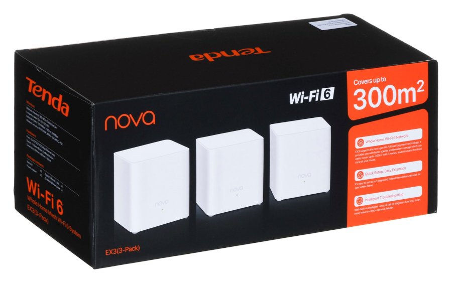 Tenda EX3-3 mesh Wi-Fi-system Dual-band (2,4 GHz / 5 GHz) Wi-Fi 6 (802.11ax) Hvid 1 Intern #7