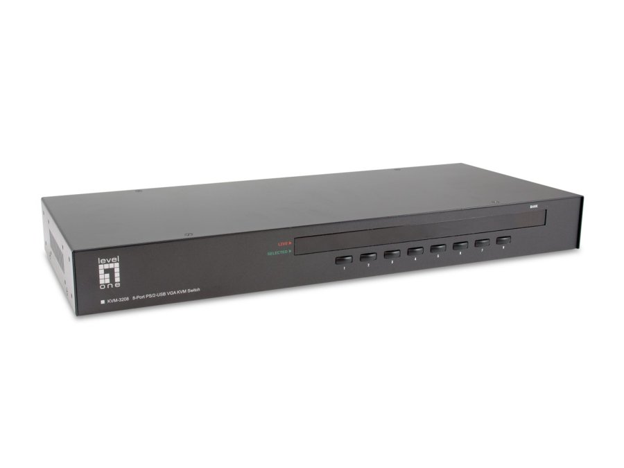 LevelOne KVM-3208 KVM Switch Stativ-montering Sort #1